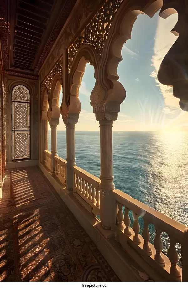 Balcony With Archway View Of The Ocean