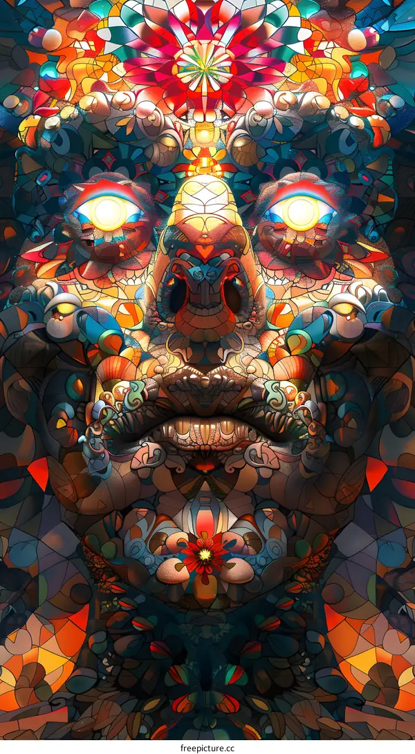 Abstract Art Mosaic Face Pattern