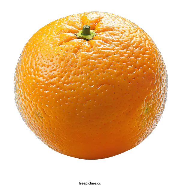 [Transparent Background PNG]Single orange fruit isolated on white background