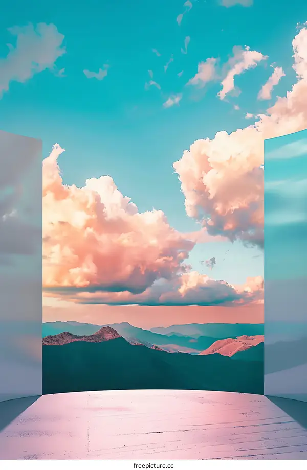 Mountain View Through Open Doorway