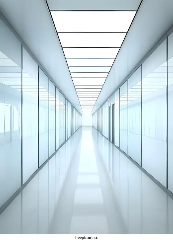 Modern Glass Corridor Interior Design