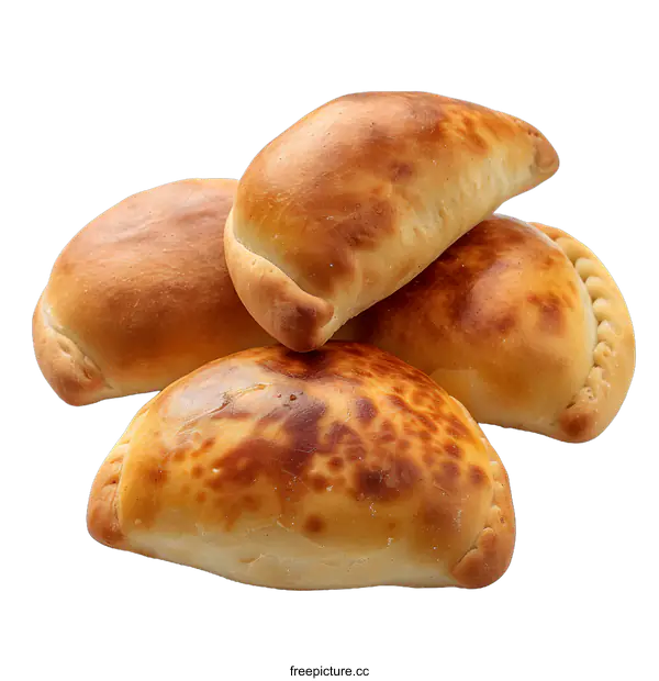 [Transparent Background PNG]Baked Empanadas on White Background