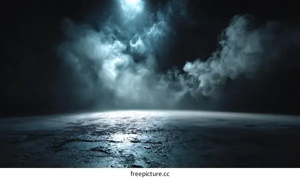 Empty Concrete Studio Background with Fog