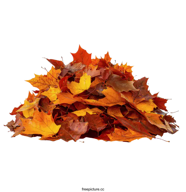 [Transparent Background PNG]Autumn Leaves Pile Fall Season Nature