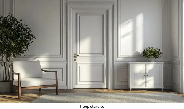 Elegant and Cozy Interior Design with Classic White Walls