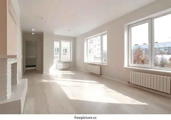 Empty Modern Spacious Apartment Interior