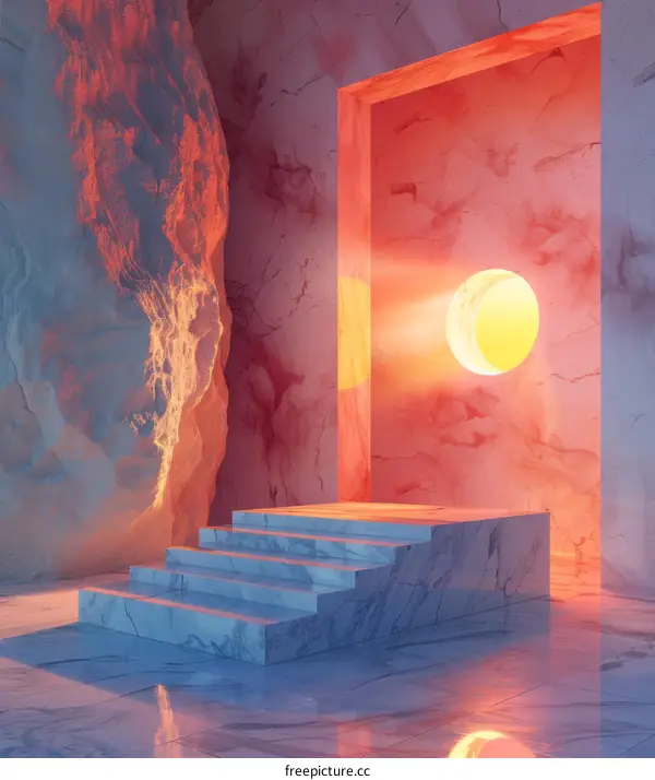 Abstract Marble Steps Stage Design