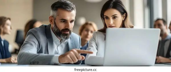 Business People Working on a Laptop Together