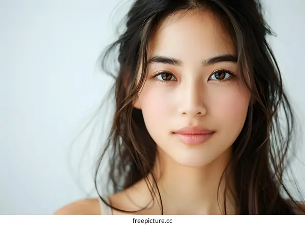 Portrait of a young Asian woman with natural beauty