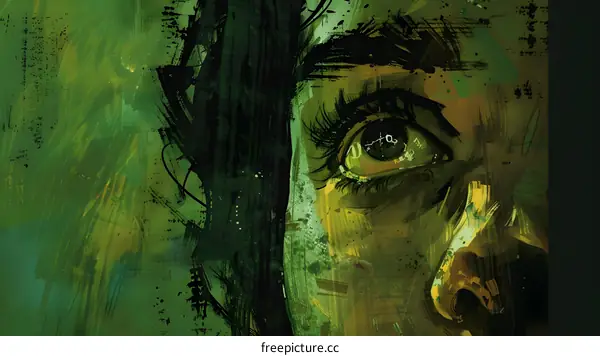 Green Abstract Eye Close Up