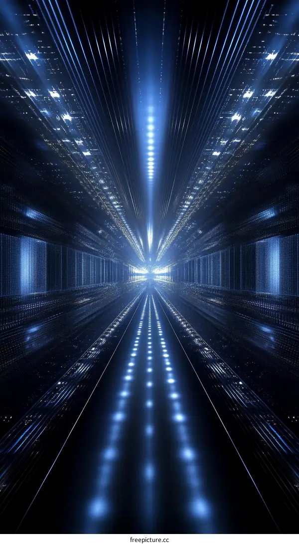 Futuristic Digital Tunnel Pathway