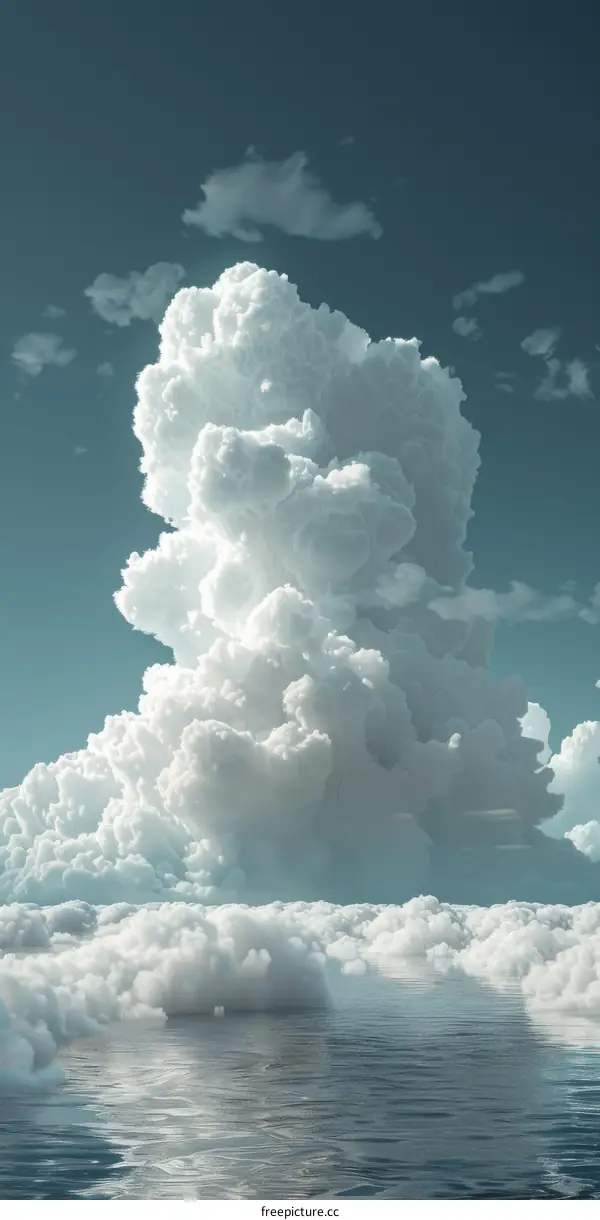 Magnificent White Clouds Over the Ocean