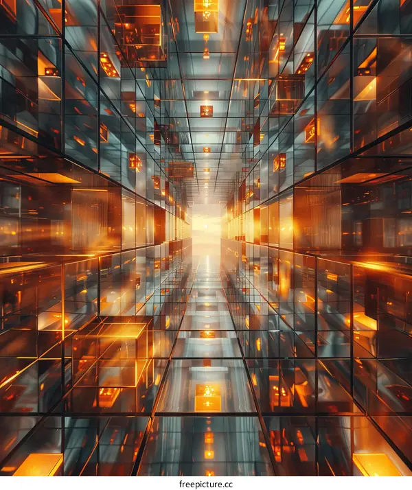 Abstract Futuristic Architectural Corridor