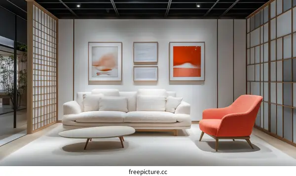 Modern Japanese Style Living Room Interior Design