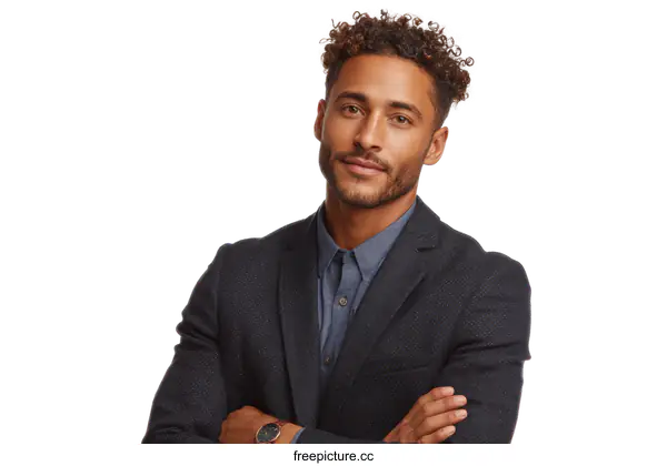 [Transparent Background PNG]Confident Professional Man Portrait