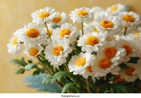 Closeup of a Bouquet of White Daisies