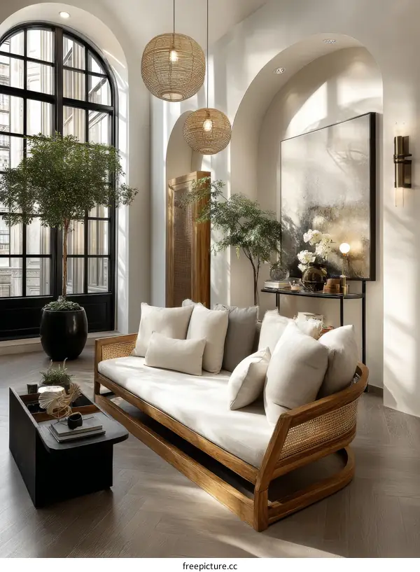 Modern Living Room with Natural Elements