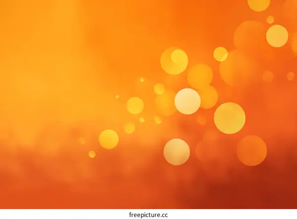 Abstract Orange Background with Bokeh Circles