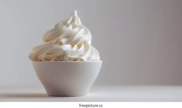 Whipped cream in a bowl