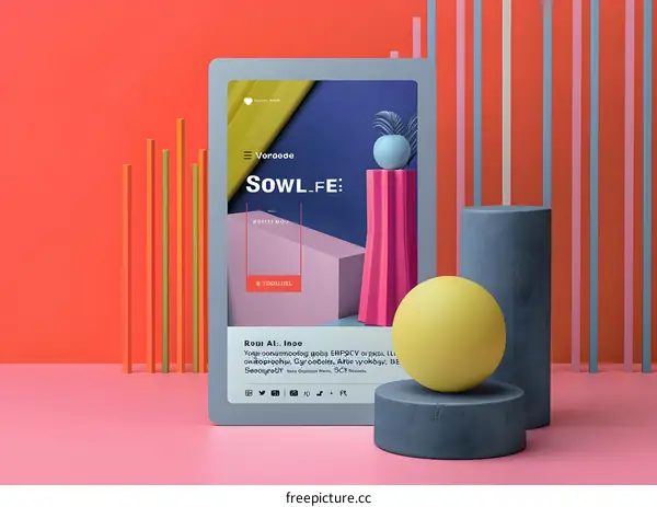 Abstract Geometric Shapes Design with Vivid Colors