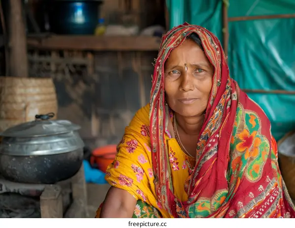 Portrait of a woman in a headscarf