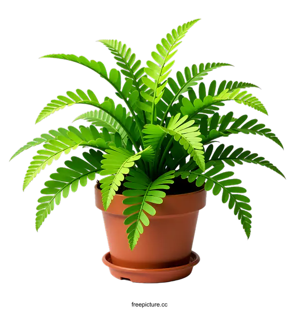 [Transparent Background PNG]3D Rendered Fern Plant in Pot