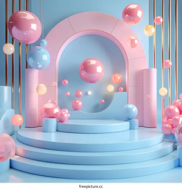 Abstract Pastel Geometric Display Stage