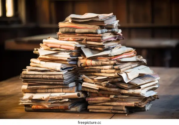 A Mountain of Memories: Old Newspapers and Books