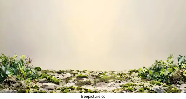 Green Moss and Stone Background Texture