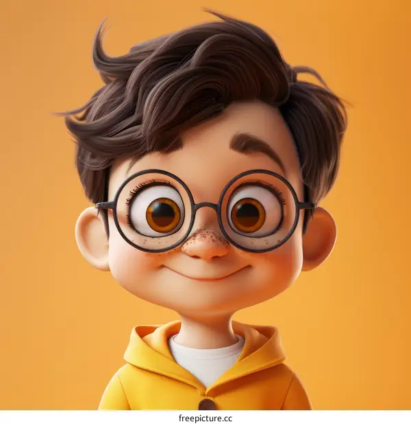 Portrait of a smiling boy with glasses