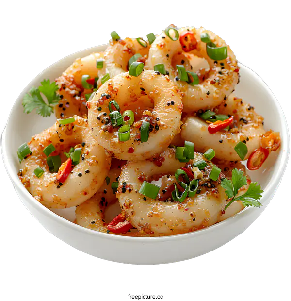 [Transparent Background PNG]Spicy Calamari Rings with Herbs