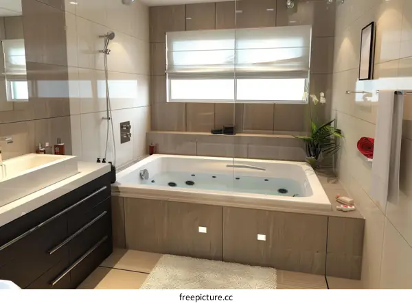 Modern Luxury Bathroom with Jacuzzi Tub