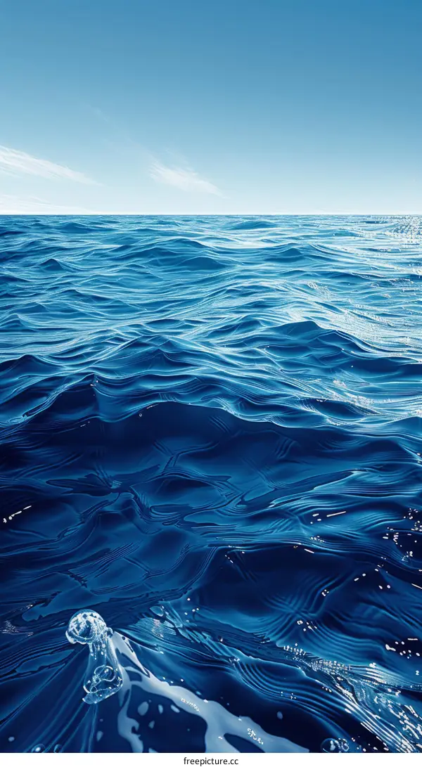Deep Blue Ocean Water Surface