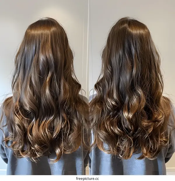 Long Brown Hair Before and After
