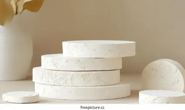 Stack of White Decorative Round Objects