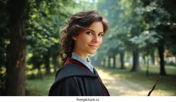 Young Female Character in a Park Setting