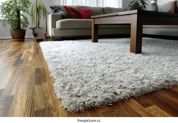 Cozy Living Room Area Rug with Hardwood Floors