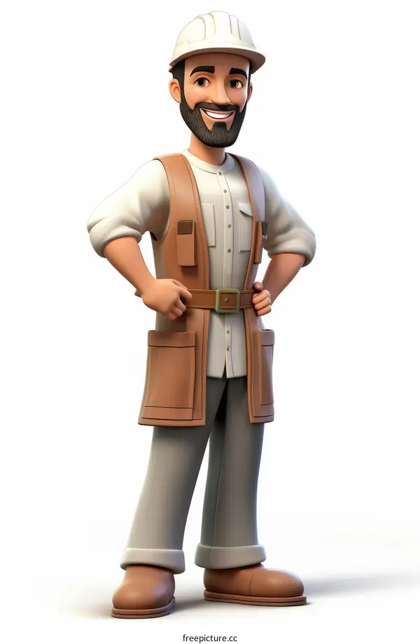 Construction worker wearing hardhat and safety vest