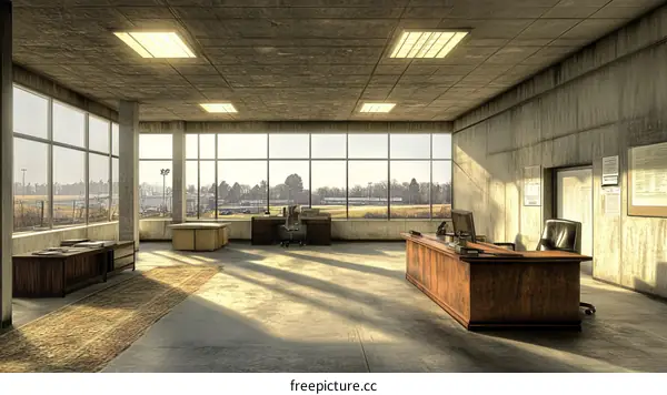 Empty Office Space with Large Windows