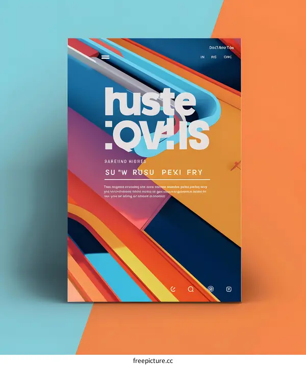 Abstract Geometric Colorful Background Design with Text