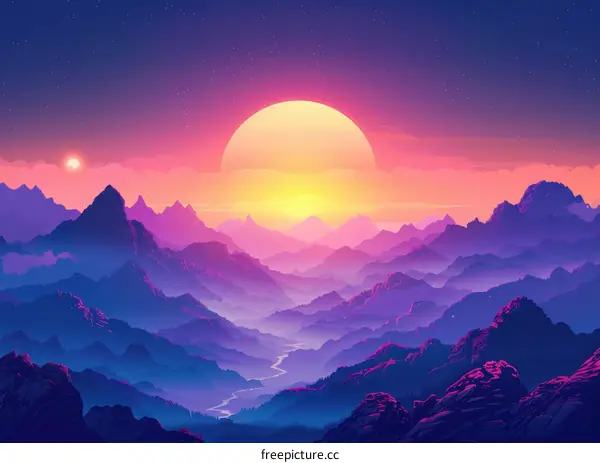 Sunset over the mountains