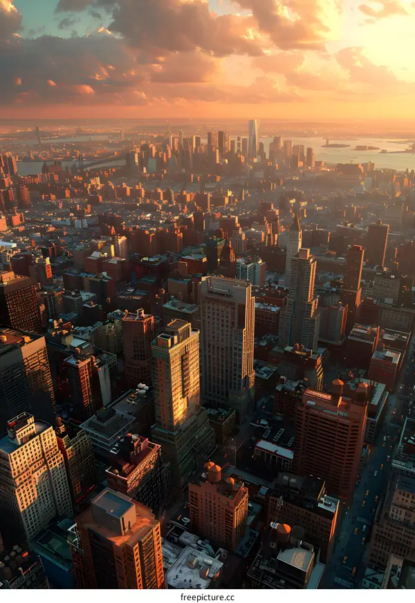 New York City Sunset Skyline