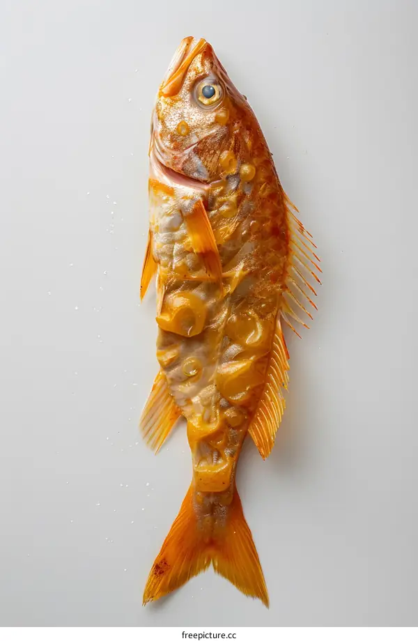 A red fish with scales removed