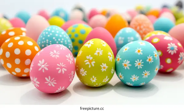 Colorful Easter Eggs Festive Decoration
