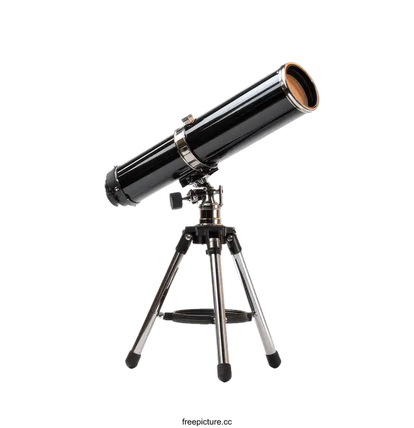 [Transparent Background PNG]Black Astronomical Telescope on Tripod