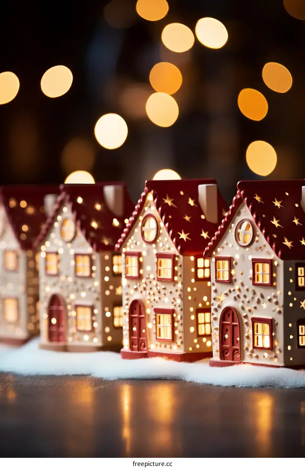 Charming Ceramic Houses with Warm Lights
