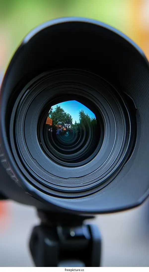 Closeup of a Professional Camera Lens