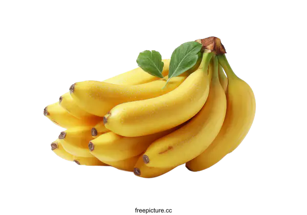 [Transparent Background PNG]Bunch of Fresh Bananas on White Background