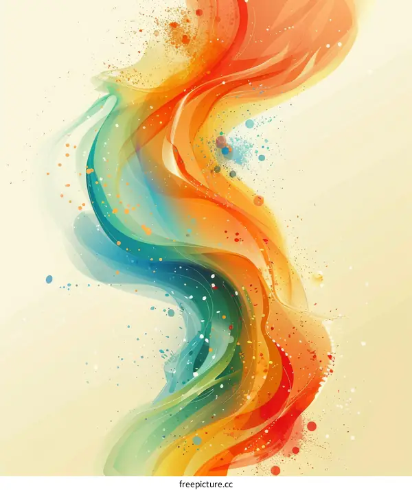 Abstract Colorful Flowing Paint Splatter Background