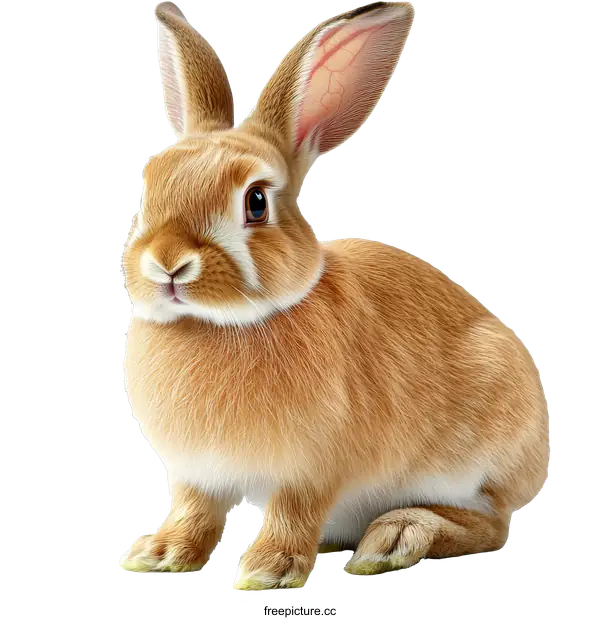 [Transparent Background PNG]Adorable Brown Rabbit Portrait
